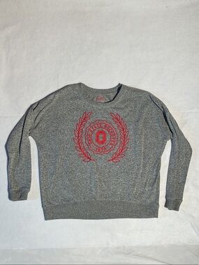 Varsity Gray Crewneck Sweater with Ohio State Emblem